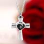 SexyMandala Religious Cross Memorial Urn Necklace for Ashes Cremation Keepsake Pendant Funnel Fill Kit