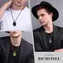 Richsteel Wolf Teeth/Wolf Pendant Necklace for Men 316 Stainless Steel/18K Gold Plated/Black Viking Wolf Nordic Jewelry(with Gift Box) Richsteel Wolf Teeth/Wolf Pendant Necklace for Men 316 Stainless Steel/18K Gold Plated/Black Viking Wolf Nordic Jewelry(with Gift Box)