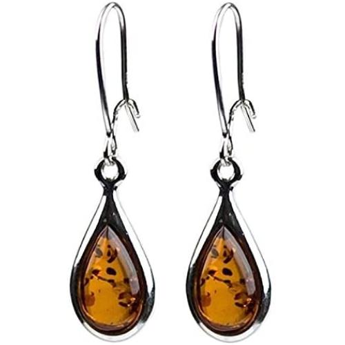 Ian and Valeri Co. Amber Sterling Silver Small Teardrop Earrings