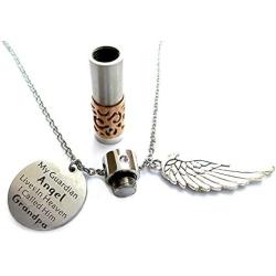owilladesign Grandpa Memorial Jewelry My Guardian Angel Lives in Heaven I Call Him Grandpa Keepsake Necklace