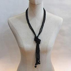 COLORFUL BLING Fashion Faux Pearls Long Necklace Pearl Multilayers Beaded Necklace for Women