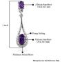 Shop LC Stylish Drop Dangle Earrings Oval Amethyst Fashion Costume Prom Purple Jewelry for Women Mothers Day Gifts Costume Prom Purple Jewelry Cttw 1
