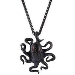 U7 Men Punk Jewelry Stainless Gold Plated Cool Ocean Animal Octopus Pendant & Chain
