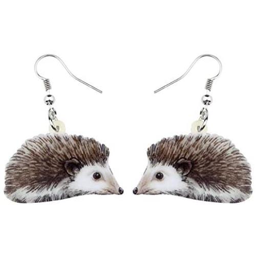 NEWEI Acrylic Hedgehog Earrings Drop Dangle Cute Animal Jewelry For Women Girls Teens Gift Accessories Charms