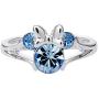 Disney Minnie Mouse Girls Jewelry, Silver Plated Crystal Head Ring, Size 4