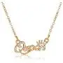 Fashion Crown Letter Queen Pendant Necklace Charm Rhinestone Word Queen Clavicle Chain Necklace for Women and Girls Jewelry