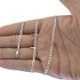 Nuragold 14k White Gold 3mm Solid Cuban Link Chain Curb Pendant Necklace, Mens Womens Lobster Lock 16'' 18'' 20'' 22'' 24'' 26'' 28'' 30''