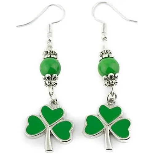 Soul Statement 4-Leaf Clover Shamrock Dangle Earrings for Women St Patrick Day Accessories Soul Statement 4-Leaf Clover Shamrock Dangle Earrings for Women St Patrick Day Accessories