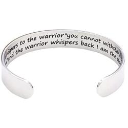 O.RIYA Encouragement Bracelet - Fate Whispers to The Warrior You Cannot Withstand The Storm and The Warrior Whispers Back I Sm The Storm, Inspirational Jewelry Gifts for Her