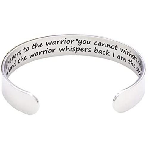 O.RIYA Encouragement Bracelet - Fate Whispers to The Warrior You Cannot Withstand The Storm and The Warrior Whispers Back I Sm The Storm, Inspirational Jewelry Gifts for Her