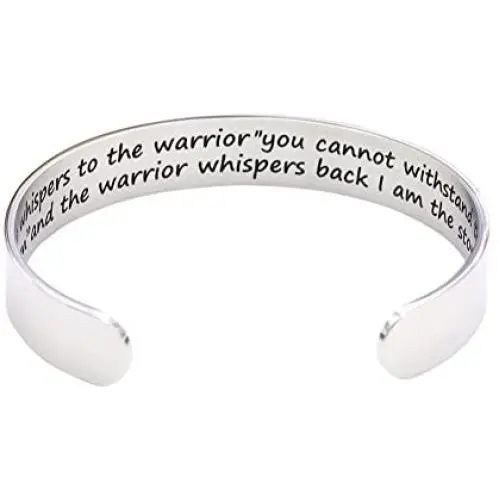 O.RIYA Encouragement Bracelet - Fate Whispers to The Warrior You Cannot Withstand The Storm and The Warrior Whispers Back I Sm The Storm, Inspirational Jewelry Gifts for Her