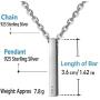 925 Sterling Silver Necklace Simple Vertical Bar Pendant New Women Chain, 28+2'' Extender
