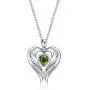 WINNICACA S925 Sterling Silver Angle Wings Heart Necklace Birthstone Birthday Jewelry Mothers Day Gifts for Her Women Mom WINNICACA S925 Sterling Silver Angle Wings Heart Necklace Birthstone Birthday Jewelry Mothers Day Gifts for Her Women Mom