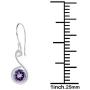 Orchid Jewelry Silver Overlay Solid Brass Dangle Earrings For Women Natural Round 2.20 Ct Purple Amethyst Gemstone Dangling Earring Hypoallergenic February Birthstone Valentines Birthday Gift For Her