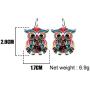 WEVENI Enamel Alloy Cartoon Owl Bird Earrings Dangle Drop Jewelry For Women Girls Ladies Charm Gift