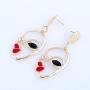 TULIP LY Sun Moon Asymmetrical Crystal Drop Earrings Bohemian Tassel Design Dangle Earring Fashion Retro Stud Earrings for Women Girl Fashion Jewelry