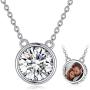 TOUPOP Crystal Lockets Necklace that Hold Pictures s925 Sterling Silver Engraved ''I Love You to The Moon and Back''Pendant with White Round Crystal Jewelry Gifts for Women Mom Teen Girls Birthday Mothers Day