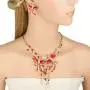EVER FAITH Austrian Crystal CZ Enamel 2 Phoenix Bird Animal Lover Necklace Earrings Set