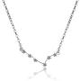 H.ZBRUJ Chic 925 Silver Necklace Aries Zodiac Sign for Women CZ Pendant Necklace