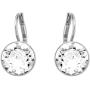 Swarovski Authentic Bella Rhodium Plated Charming White Pierced Mini Earrings