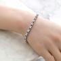 Gem Stone King Stunning Round White Cubic Zirconia and Simulated Blue Sapphire Tennis Bracelet