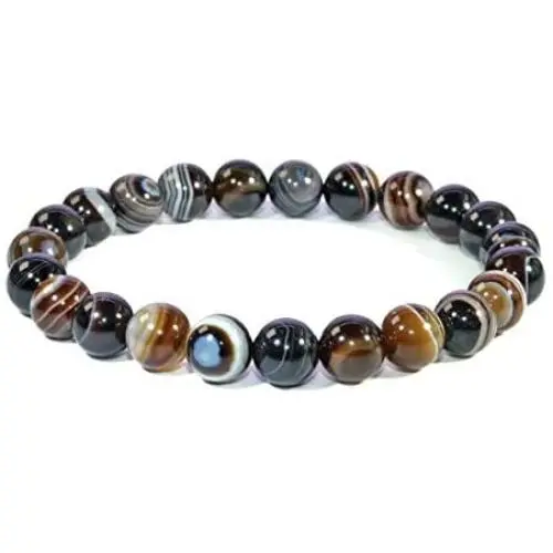 Jan&Dee Natural Semi-Precious Gemstone Healing Power Sardonyx Agate Crystal Bracelet Jan&Dee Natural Semi-Precious Gemstone Healing Power Sardonyx Agate Crystal Bracelet