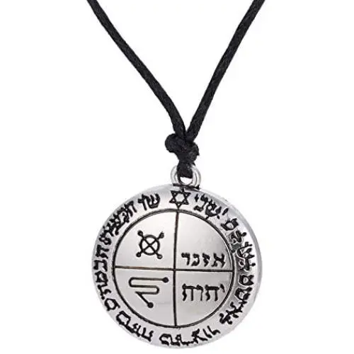 Solomon The Third Pentacle of Jupiter Pendant Necklace, Magical Talisman Jewelry (silver)