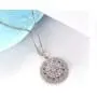Almusen Purple Cubic Zirconia Necklace for Women Jewelry Geometric Lotus Necklace Pendant Gift Womens Jewelry Girl/Anniversary/Birthday Gift/Opening Ceremony