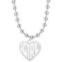 Womens iGirl Heart Pendant Necklace - Double Side Letter Necklace Stainless Steel Harajuku Female Symbol Gothic Streetwear Chain Necklace for Girls