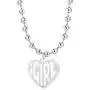 Womens iGirl Heart Pendant Necklace - Double Side Letter Necklace Stainless Steel Harajuku Female Symbol Gothic Streetwear Chain Necklace for Girls