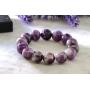 Gem Stone King Purple Amethyst Bead Gemstone Stretchy Bracelet 8.5 Inch Round 16MM