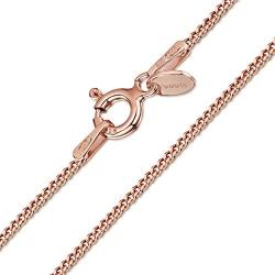 14K Rose Gold Plated on 925 Sterling Silver 1.3 mm Curb Chain Necklace Length 18'' inch / 45 cm (18)