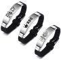 Sunssy 3PCS RBG Dissent Collar Bracelet for Women Stainless Steel Silicone Bracelet RBG Jewelry Gifts Fan of Ruth Bader Ginsburg