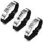 Sunssy 3PCS RBG Dissent Collar Bracelet for Women Stainless Steel Silicone Bracelet RBG Jewelry Gifts Fan of Ruth Bader Ginsburg