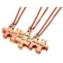 Mealguet Jewelry Gold Plated Stainless Steel Three Puzzle BFF Best Friend We Will Always be Connected Friendship Necklace Set for 3