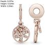 Pandora Jewelry Family Heritage Dangle Cubic Zirconia Charm in Pandora Rose
