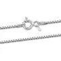 Amberta Unisex 925 Sterling Silver 1 mm Box Chain Necklace