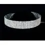 5-row Five Rows Clear White Austrian Rhinestone Crystal Choker Collar Necklace Dance Party Jewelry Wedding Prom N060 Silver