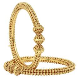 SANARA Gold Plated Ball Design Indian Bollywood Ethnic Polki Bangle set Polki bridal jewelry