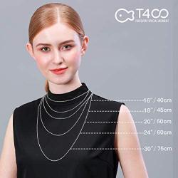 T400 925 Sterling Silver 1.7mm Rope Cable Curb Link Chain Necklace 16 18 20 24 30 inch for Women Men Boys Gift