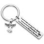 WUSUANED Memorial Keychain I Can No Longer See You with My Eyes But I Will Feel in My Heart Forever Loving Memory Jewelry Dad Mom Sympathy Gift