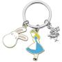 HN HNHB Disney Keychain Alice in Wonderland Gifts for Friend Sister Nice Alice Fans Halloween Thanksgiving Day Christmas Memorial Day Gift