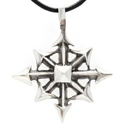 Trilogy Jewelry Pewter Chaos Star Magic Pendant on Leather Necklace