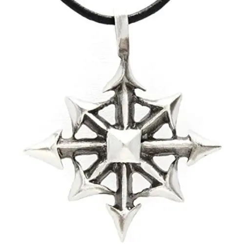 Trilogy Jewelry Pewter Chaos Star Magic Pendant on Leather Necklace Trilogy Jewelry Pewter Chaos Star Magic Pendant on Leather Necklace