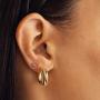 HAIAISO 14K Gold Plated Chunky Open Hoop Earrings - Thick Gold 5MM Lightweight Loop Earrings for Women Girls Gifts