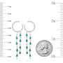 925 Sterling Silver Clustered Gemstone Dangle Drop Earrings for Women Girls Brides,Sapphire Emerald Earrings