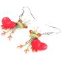NEWEI Acrylic Sweet Cartoon Prince Frog Heart Earrings Drop Dangle Fashion Animal Jewelry for Women Girls Teens Gift Charms