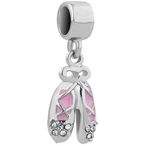 Casa De Novia Jewelry Ballet Dancer Girl Dress Charm Ballerina Dangle Bead for Snake Chain Bracelet