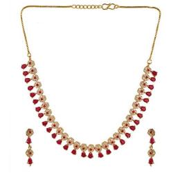 Efulgenz Bridal Crystal Cubic Zirconia Floral Gold Plated Necklace Earrings Jewelry Set for Women Girls Bride Bridesmaids
