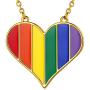 beautlace Customized LGBT Necklaces 18K Gold Plated Rainbow Love Heart Triangle Pendant Gay Lesbian Pride Jewelry for Men and Women